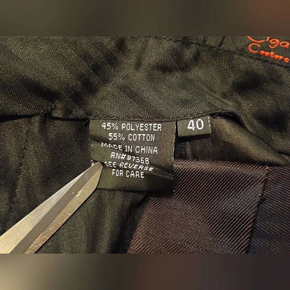Cigar Couture Elegant Men's Chocolate Brown Suit Cargo Pants Blazer 2XL Pants 40